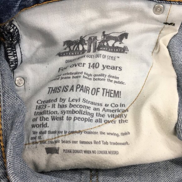 Levis 550 Mens DistressedRipped Jeans Straight Blue Denim 36 X 30 Medium Wash - Picture 14 of 16